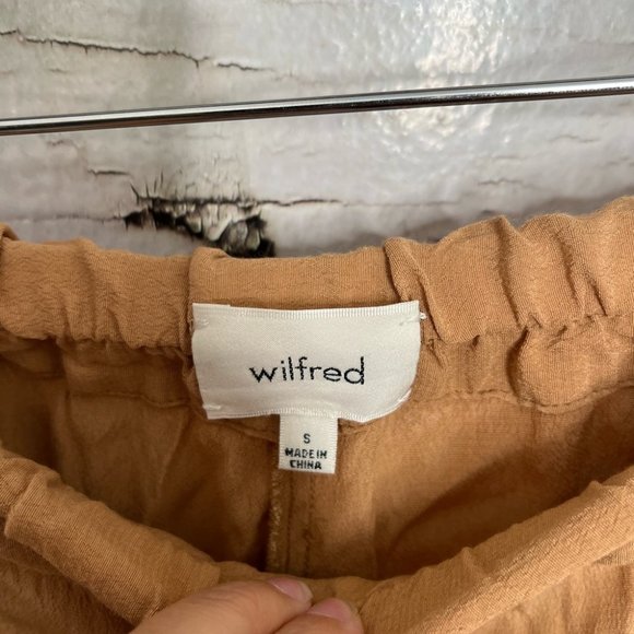 Aritzia Wilfred Marsolais Wide Leg Tan Brown Pants Crop size small - Picture 10 of 10